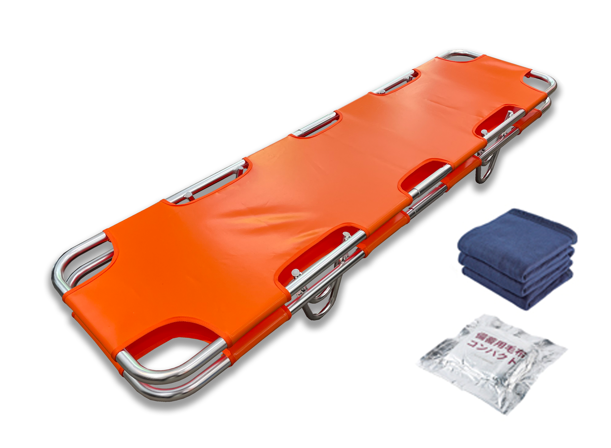 ANS 12 災害備蓄用ストレッチャー 2台セット。避難所や学校等に。非常用ベッドとしても活躍。