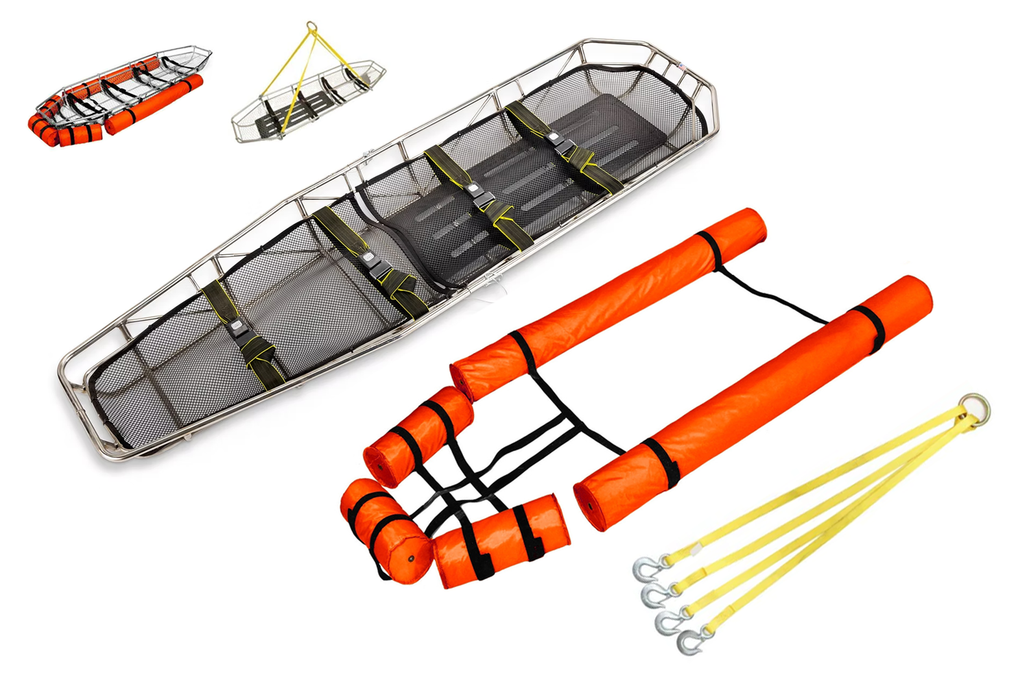 ANS 70H バスケットストレッチャー。バスケットストレッチャー (ANS 70) の2分割タイプ。半分に分けられるので、持ち運びや収納が楽に行えます。狭い場所や車での持ち運びに便利です。