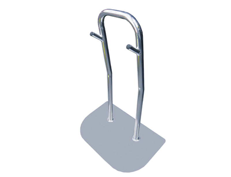 スキッド非常用階段避難車用簡単設置スタンド。畳んだスキッドを保管するのに役立つ専用スタンド。専用カバーと組み合わせて使えば、スキッドを安全かつ清潔に保管できます。