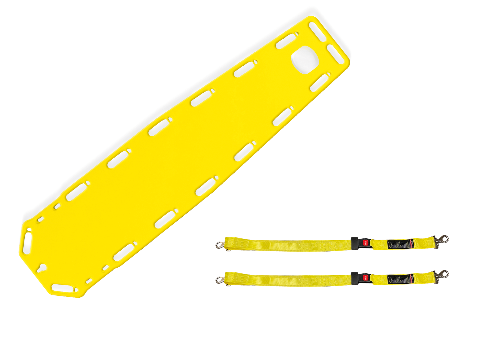 ロック 強化スパインボード。ロックは非常に丈夫なスパインボード(バックボード)でしっかりと患者を固定し搬送できるので、特に脊椎損傷が疑われる場合などに最適です。