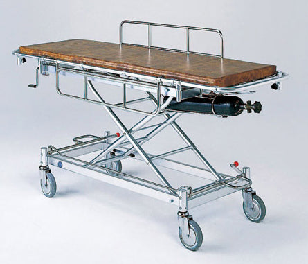 AL-TUD-1 軽量ストレッチャー。トータルロックタイプ・担架固定式。クランクハンドル上下式で高さ調整ができベッド等への移動が楽に行えます。