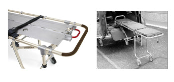 ANS 80 強化車両搭載用ストレッチャー。ANS 74の強化タイプで耐荷重は408kgと超頑丈。オプションでサイドアームを付けることもできます。