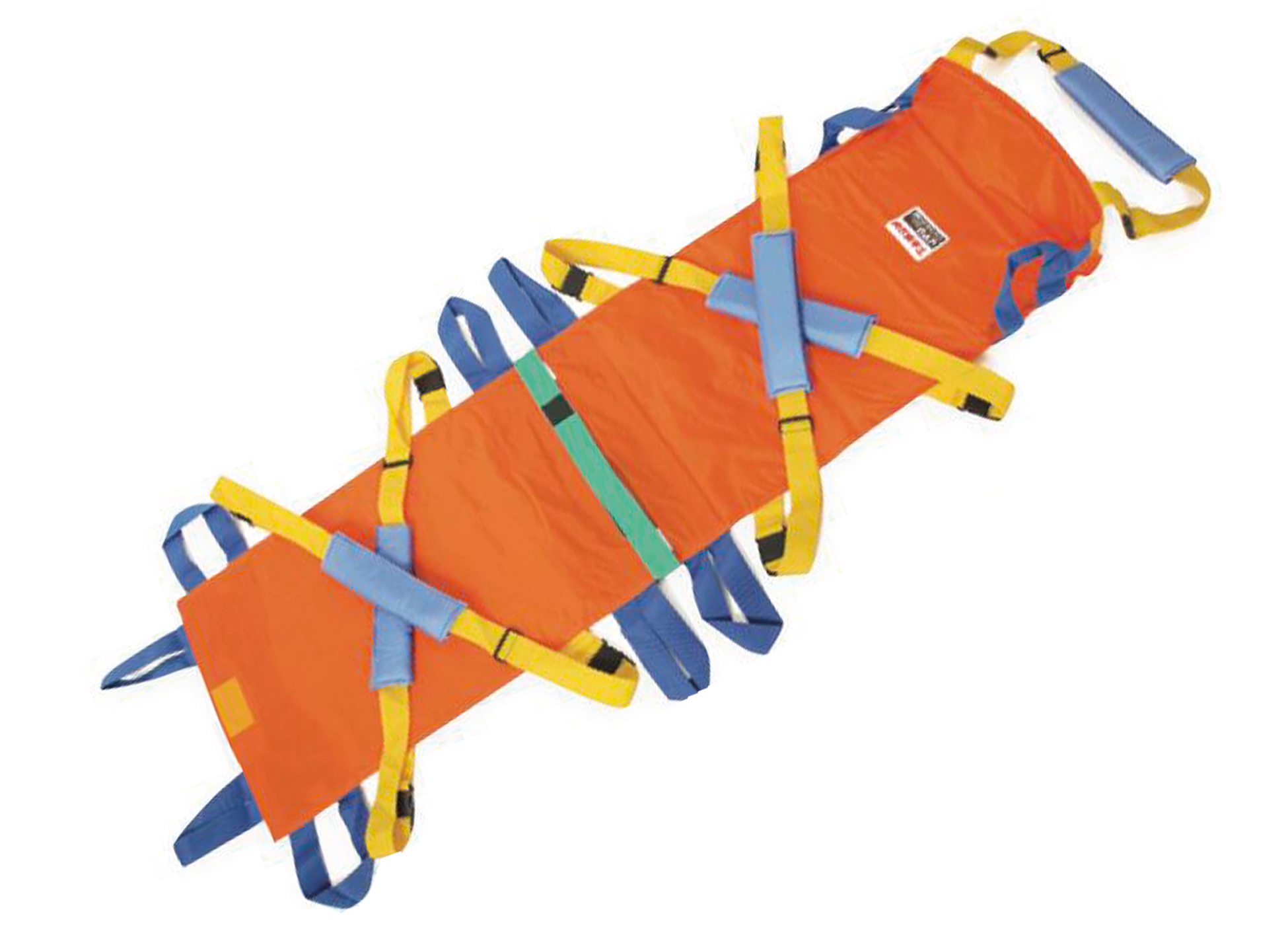 ベルカ DSB-6 救護用担架。防炎・防水布使用で災害時にも安心。ベルトを肩からかけて体全体で担ぐので、楽に搬送できます。1~6人で搬送できるタイプです。