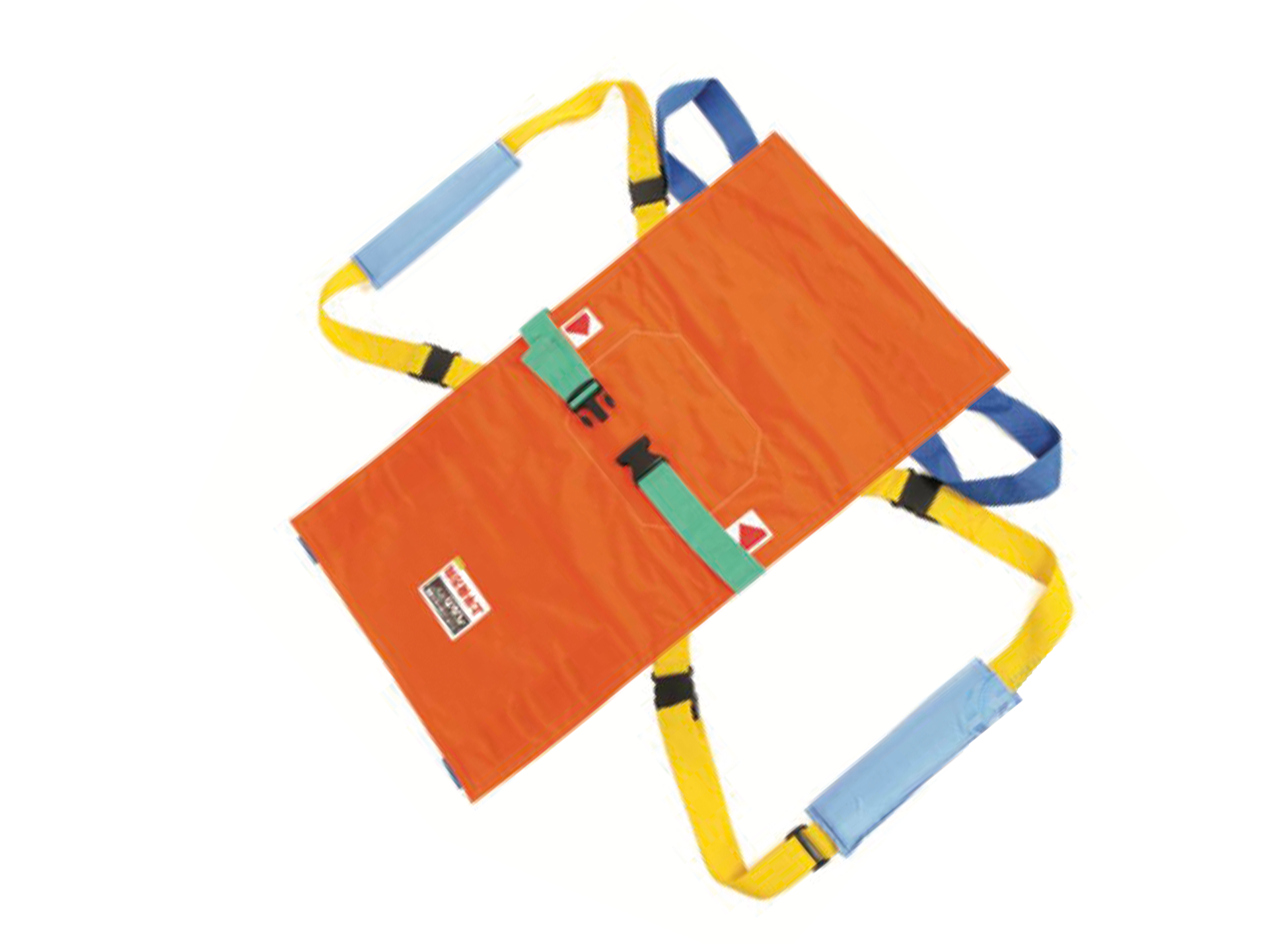 ベルカ HB-90 入浴担架。水分が残りにくい防水生地なので、寝具から浴槽までかついで入浴できます。ベルトを肩からかけて体全体で担ぐので、楽に搬送。緊急時は一人でも搬送可能です。