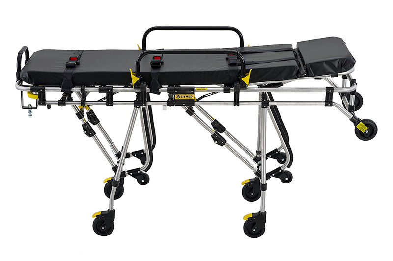 ANS M2 車両搭載用ストレッチャー。車への搬入・搬出が簡単に行えるロールインストレッチャー(前後脚独立タイプ)です。お車の床の高さに合わせて製作します。
