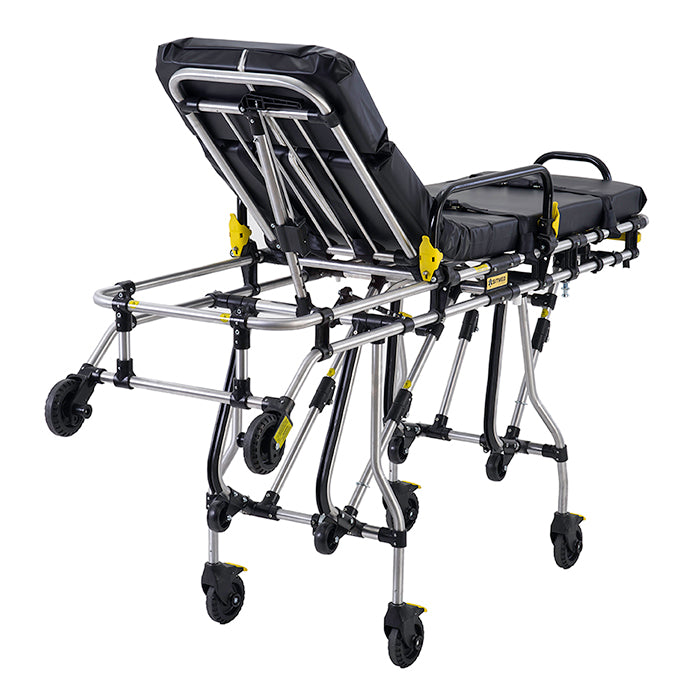 ANS M2 車両搭載用ストレッチャー。車への搬入・搬出が簡単に行えるロールインストレッチャー(前後脚独立タイプ)です。お車の床の高さに合わせて製作します。