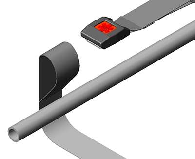 ブラックストラップ(3本セット)。セパレートタイプの担架用ストラップ。1本物と違い、左右に分かれるのでスクープストレッチャーやスパインボード、担架等にあらかじめ装着しておけばいざというとき簡単に使用できます。