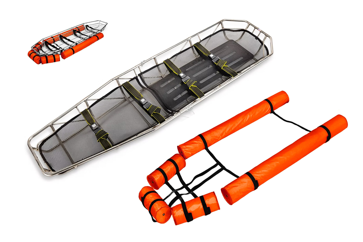 ANS 70H バスケットストレッチャー。バスケットストレッチャー (ANS 70) の2分割タイプ。半分に分けられるので、持ち運びや収納が楽に行えます。狭い場所や車での持ち運びに便利です。