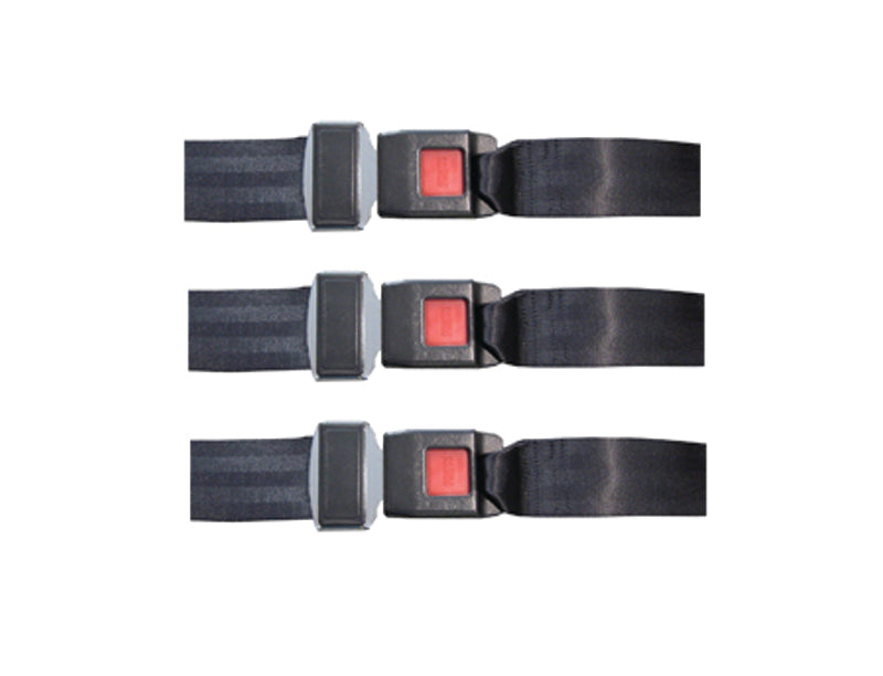 ブラックストラップ（3本セット）。セパレートタイプの担架用ストラップ。1本物と違い、左右に分かれるのでスクープストレッチャーやスパインボード、担架等にあらかじめ装着しておけばいざというとき簡単に使用できます。