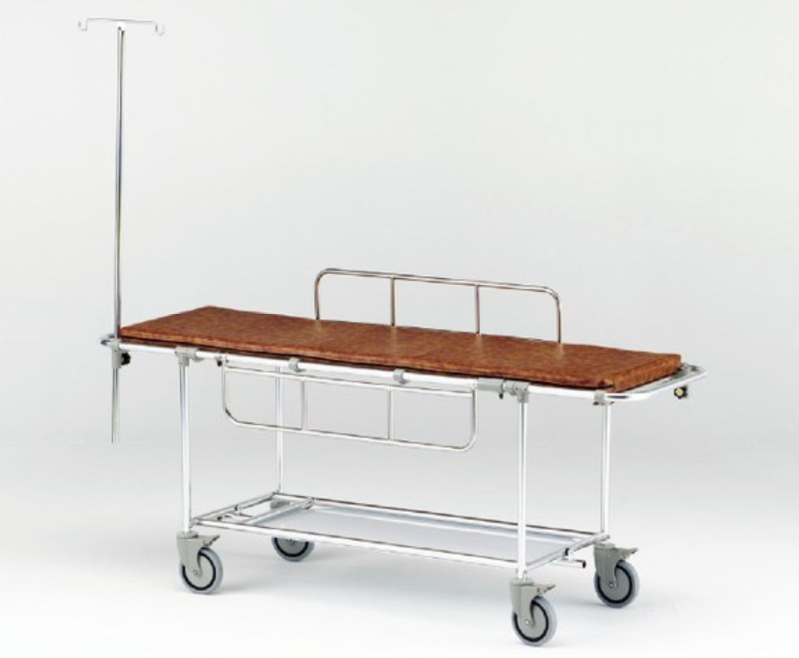 AL-D 軽量ストレッチャー。四輪ダブルロックタイプ・担架固定式・高さ固定式。汎用タイプのストレッチャーです。