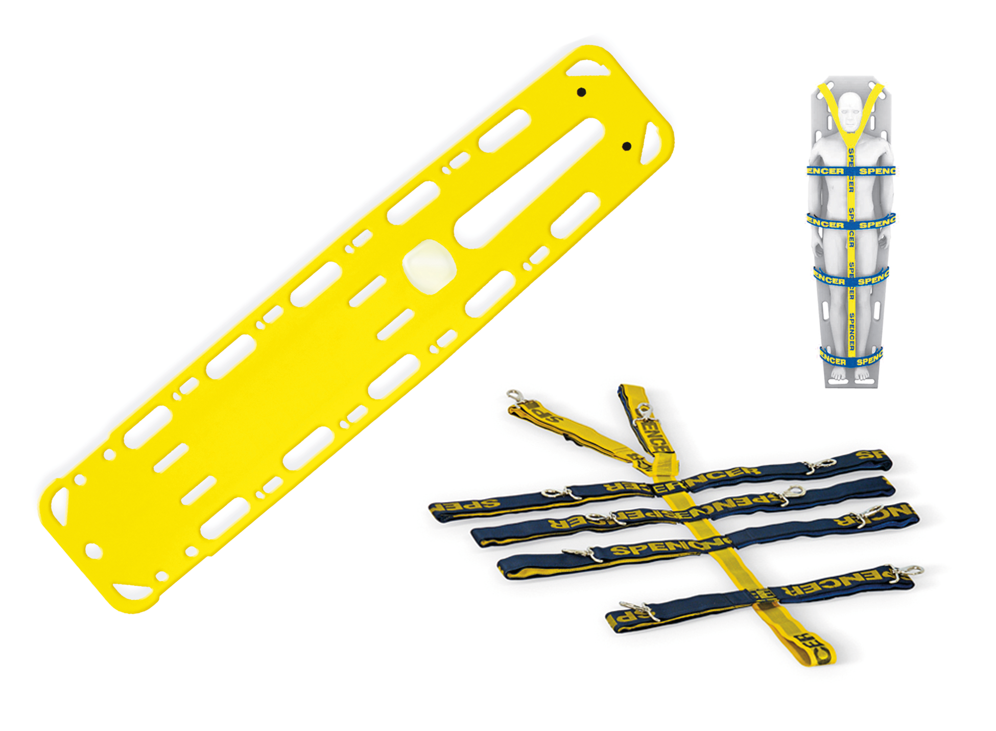 スペンサー・ビーバック 軽量薄型スパインボード。ボードに穴を多く設けたことにより大幅な軽量化に成功。非常に使い勝手の良い軽量のスパインボード（バックボード）です。