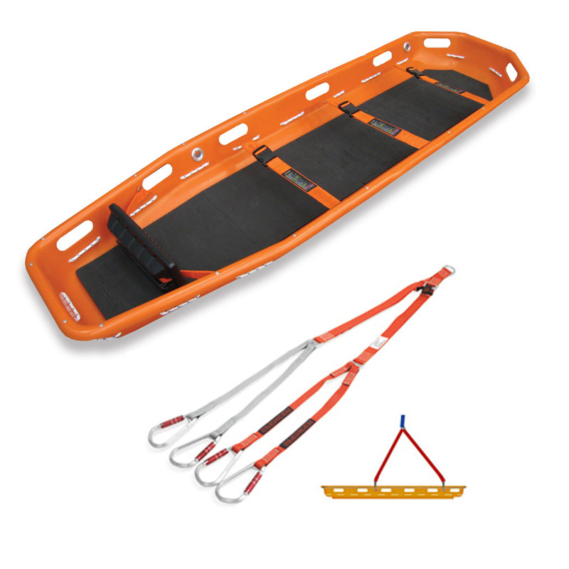 ANS 72 シェル バスケットストレッチャー。あらゆる救助現場で活躍するバスケットストレッチャー。金属の露出を極力抑え、持ち手部分を大口径にする等搬送者にも優しい設計です。