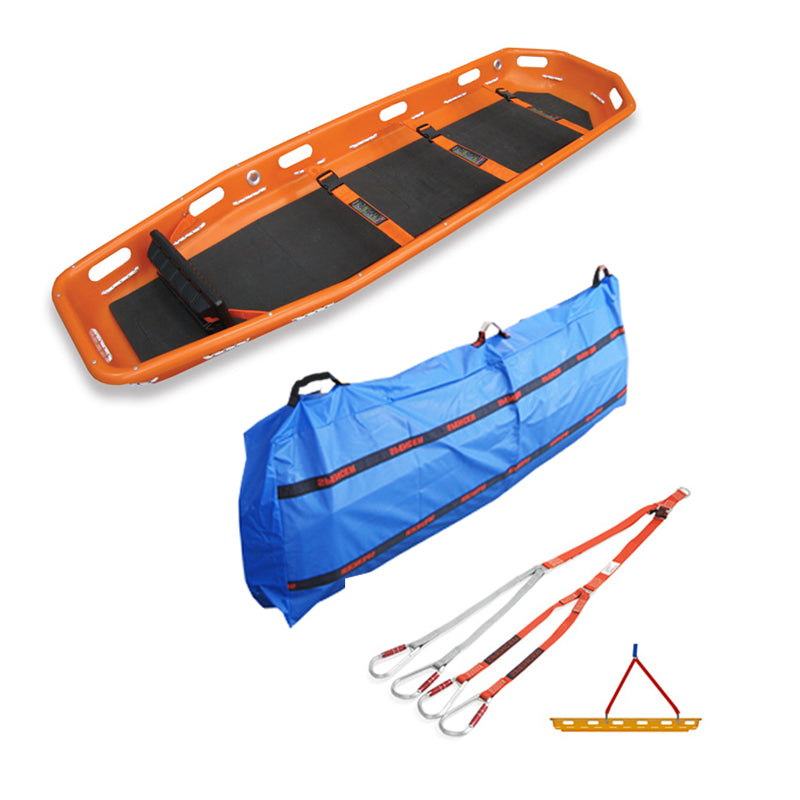 ANS 72 シェル バスケットストレッチャー。あらゆる救助現場で活躍するバスケットストレッチャー。金属の露出を極力抑え、持ち手部分を大口径にする等搬送者にも優しい設計です。