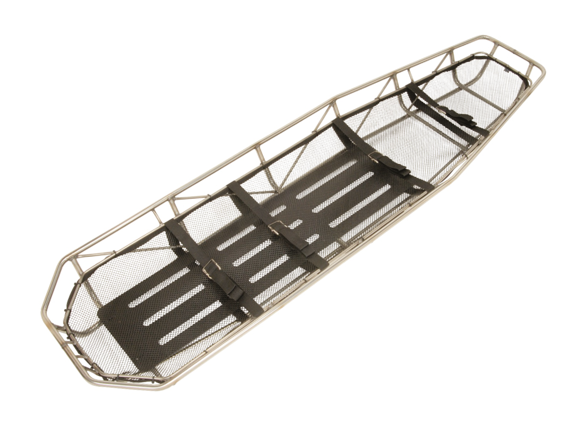 ANS 70 バスケットストレッチャー。ステンレス製の丈夫なバスケットストレッチャー。底部がネット状になっているので水抜けがよく、水難救助等に最適です。