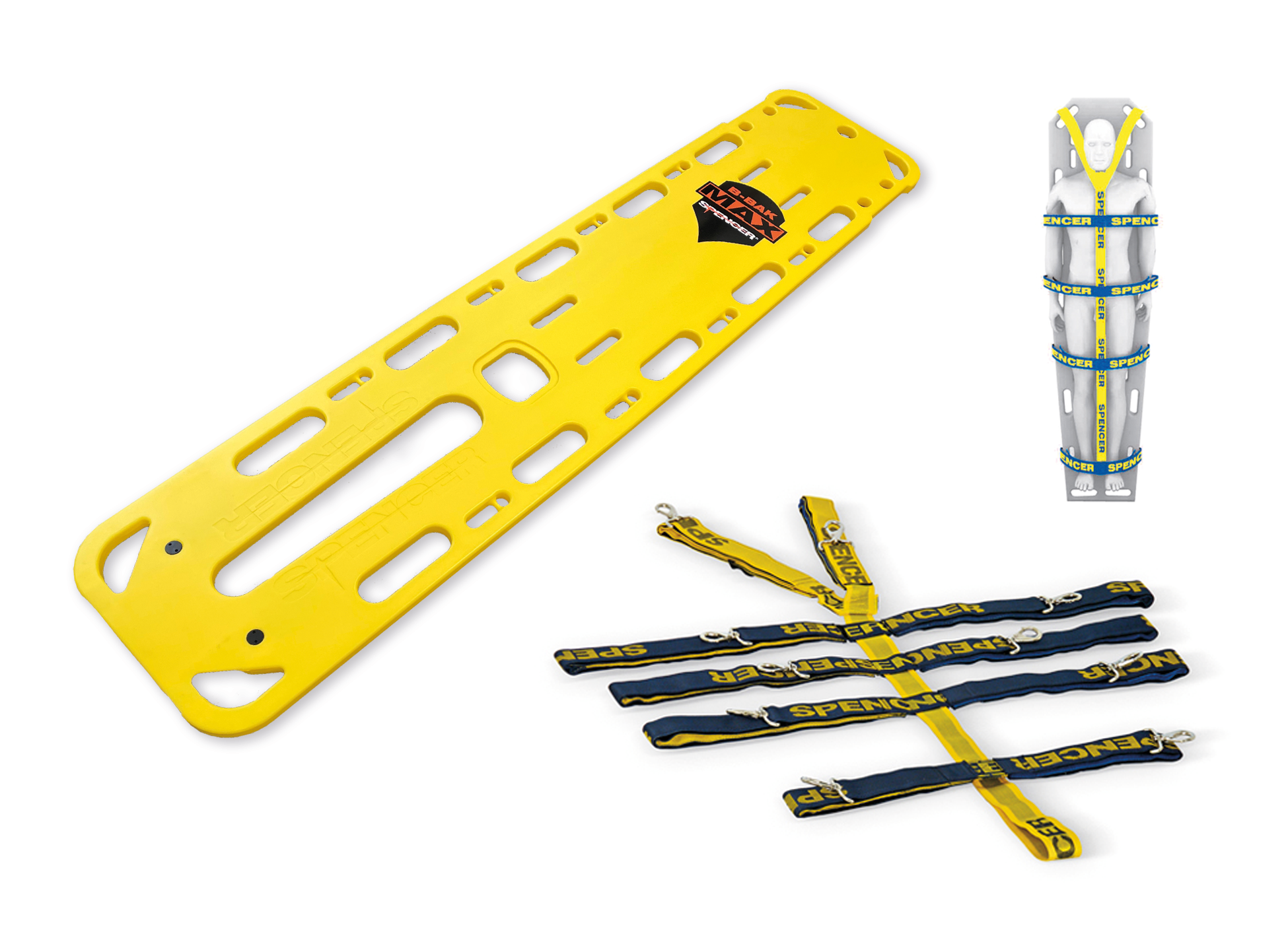 ビーバックMAX　超強化型スパインボード 薄型軽量でありながら、耐荷重は454kgと非常に頑丈なスパイン（バック）ボードです。