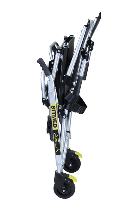 非常搬送用車いす ANS C1。階段や狭い場所でも楽に搬送できる非常用車いす。前後にハンドル付で階段も迅速に搬送。限られたスペースで大活躍。