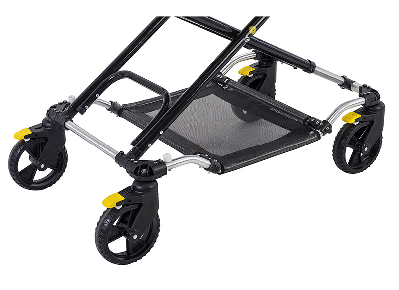 ANS M1 車両搭載用ストレッチャー。大口径タイヤで安定性抜群。高さが調節できるため処置台、ベッドなどの高さに合わせて身体の移し替えが行えます。