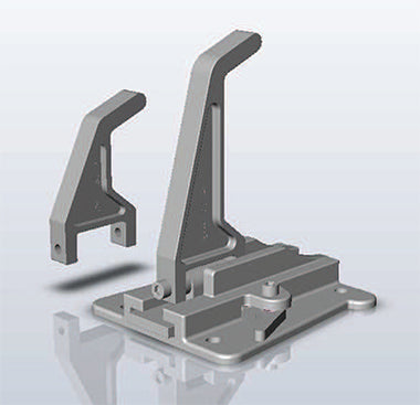 車両搭載用ストレッチャー用車両取付金具。クロス、カレラ・テック車両搭載用ストレッチャー用車両取付金具（リア）