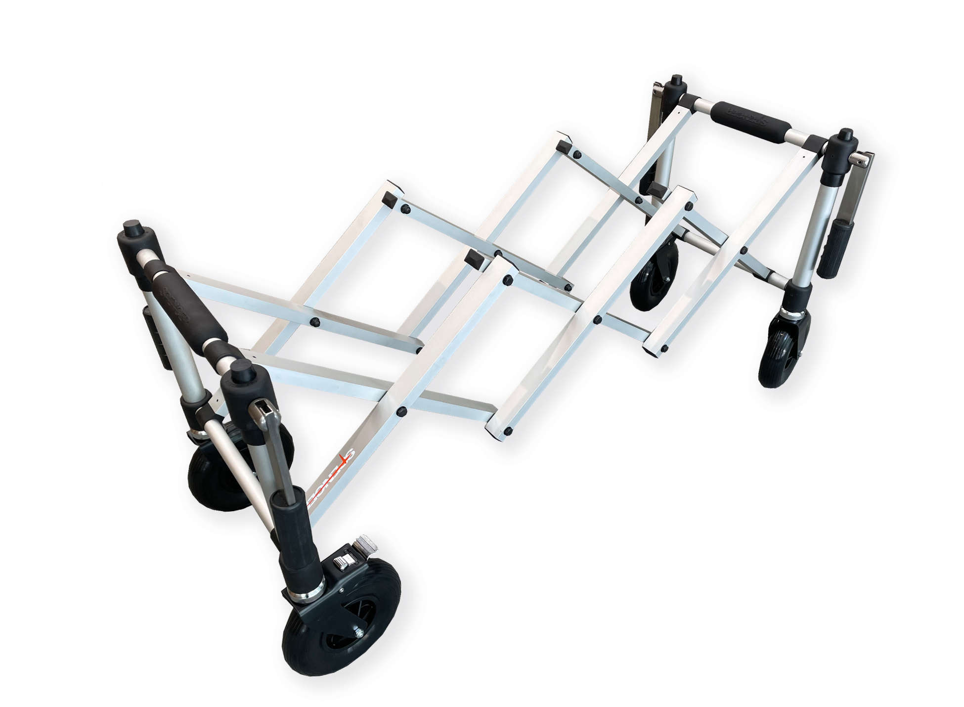 アコーディオン式棺台 Z501。 棺を上に置いたまま移動できる安置台（チャーチトラック）です。