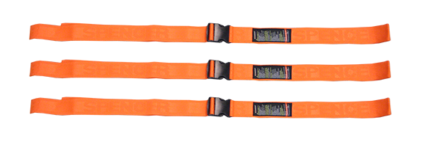 スペンサー・ストラップ（3本セット）。セパレートタイプの担架用ストラップ。1本物と違い、左右に分かれるのでスクープストレッチャーやスパインボード、バスケットストレッチャー等に最適です。
